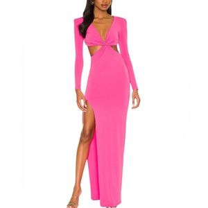 Nookie Jewel Gown in Neon Pink